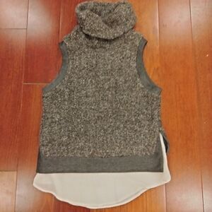 Greylin sleeveless turtleneck sweater, grey, size small